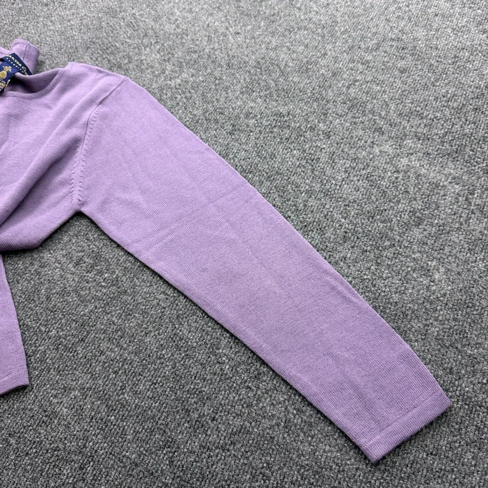 Charter Club Sweater Womens M Purple Merino Wool Delicate Minimalist Preppy - Picture 8 of 11